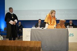 Toma de posesión de Susana Cabrera Yeto como nueva Vicerrectora de Proyectos Estratégicos, Relaciones Institucionales y Bienestar Universitario de la Universidad de Málaga. Paraninfo. Marzo de 2024