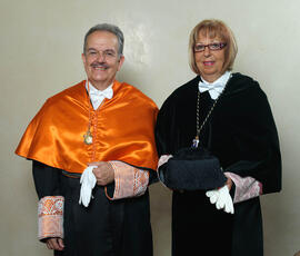 Retratos de D. Juan Ramón Cuadrado Roura como Doctor "Honoris Causa" por la Universidad...