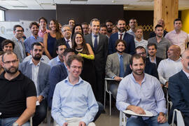 Visita de Pedro Duque, ministro de Ciencia, Innovación y Universidades, al edificio The Green Ray. Campus de Teatinos. Junio de 2018