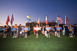 Equipos participantes. Inauguración del Campeonato Mundial Universitario de Golf. Antequera Golf....