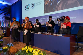 Investidura de Felipe Romera como Doctor "Honoris Causa" por la por la Escuela Técnica Superior de Ingeniería de Telecomunicación de la Universidad de Málaga. Paraninfo. Marzo de 2022