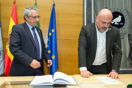 Toma de Posesión de Juan Francisco Gutiérrez Lozano como nuevo Director de Secretariado de Comunicación de la Universidad de Málaga. Edificio del Rectorado. Febrero de 2018