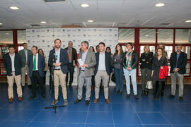 Intervención de Luis Verde. Inauguración de las Jornadas de Puertas Abiertas de la Universidad de Málaga. Complejo Polideportivo Universitario. Abril de 2018