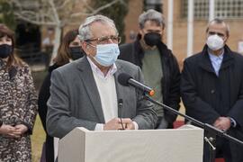 José Ángel Narváez. Inauguración de la escultura "6+1", de José Ignacio Díaz de Rábago....