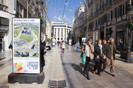Exposición "La Universidad de Málaga del Siglo XXI". Calle Larios. Enero de 2017