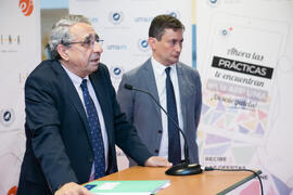 José Ángel Narváez y Rafael Ventura. Inauguración de la IV Feria de Empleo de la Universidad de Málaga. Escuela Técnica Superior de Ingenierías Industriales. Mayo 2018