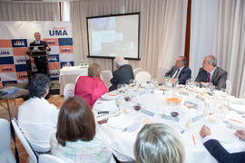 Salvador Díaz Cano en su nombramiento como miembro de honor de la Asociación de Antiguos Alumnos de la Universidad de Málaga. Foro Alumni-UMA. Mayo de 2014