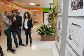 María Chantal Pérez, Ángel Idígoras y Macarena Parrado en la inauguración de la exposición "...