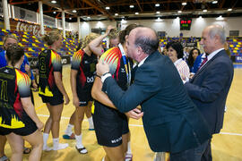 Entrega de medallas. Campeonato Europeo Universitario de Balonmano. Antequera. Julio de 2017