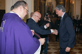 Entrega de medallas de la Cofradía de los Estudiantes. Misa de Lunes Santo. Iglesia de San Agustín. Marzo de 2018