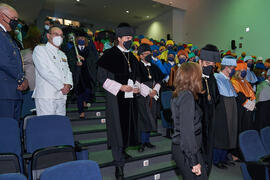 Comitiva previa a la Apertura del Curso Académico 2021/2022 de la Universidad de Málaga. Escuela Técnica Superior de Ingeniería Informática y Telecomunicaciones. Septiembre de 2021