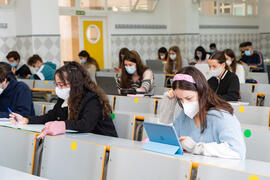 Aula de la Facultad de Derecho de la Universidad de Málaga. Campus de Teatinos. Octubre de 2020