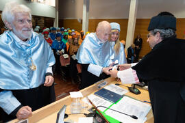 Investidura de Brian Harris como Doctor "Honoris Causa" por la Facultad de Filosofía y Letras de la Universidad de Málaga. Edificio del Rectorado. Febrero de 2020