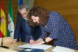 Toma de Posesión de María del Mar Gallardo Melgarejo como nueva catedrática del Departamento de Lenguajes y Ciencias de la Computación de la Universidad de Málaga. Edificio del Rectorado. Febrero de 2018