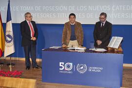 Toma de posesión de David Herrera Pastor como profesor titular del Área de Teoría e Historia de la Educación de la Universidad de Málaga. Paraninfo. Diciembre de 2022