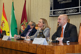 Encuentro con la Ministra de Economía Nadia Calviño en la Facultad de Ciencias Económicas y Empre...