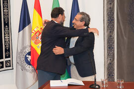 Toma de posesión de Pedro Manuel Valdivieso Felices como nuevo catedrático de Medicina de la Universidad de Málaga. Edificio del Rectorado.  Julio de 2016