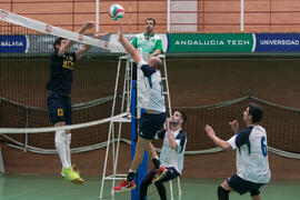Partido UCAM - Universidad de Almería. Campeonato de España Universitario de Voleibol. Complejo Polideportivo Universitario. Abril de 2018