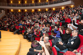 Asistentes a la conferencia "Dialogando", con César Bona. Facultad de Derecho. Enero de...