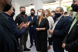 Visita de autoridades a la exposición itinerante sobre el plan "Vive tu ciudad". Escuela Técnica Superior de Arquitectura de la Universidad de Málaga. Octubre de 2021