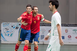 Partido España contra Portugal. 14º Campeonato del Mundo Universitario de Fútbol Sala 2014 (FUTSAL). Antequera. Julio de 2014