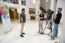 Entrevista a Francisco Javier López Franco en photocall. Curso "Transexualidad". Cursos de Verano de la Universidad de Málaga. Málaga. Julio de 2018