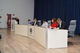 Intervención de Abraham Cortés. Debate electoral entre los candidatos a Rector de la Universidad de Málaga. Escuela Técnica Superior de Ingeniería Informática y Telecomunicaciones. Noviembre de 2023