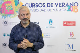 Carlos Sobera. Curso "La televisión del siglo XXI, nuevos formatos y consumos". Cursos de verano 2018 de la Universidad de Málaga. Marbella. Julio de 2018