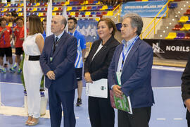 Pedro Montiel, Rosaura Méndez y Juan Antonio García. Ceremonia de apertura del Campeonato del Mun...