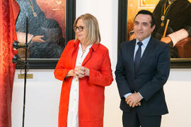 Adelaida de la Calle y Antonio Montiel. Presentación del cuadro de la rectora Adelaida de la Calle en la Galería de Rectores de la Universidad de Málaga. Edificio del Rectorado. Marzo de 2019