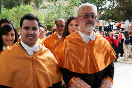 Comitiva previa a la investidura de nuevos doctores por la Universidad de Málaga. Paraninfo. Juni...