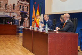 Conferencia de Pablo Hernández de Cos en la Facultad de Ciencias Económicas y Empresariales de la Universidad de Málaga. Paraninfo. Octubre de 2022