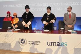 Mesa presidencial. Apertura del Curso Académico 2024/2025 de la Universidad de Málaga. Paraninfo. Septiembre de 2024