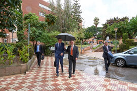 Llegada de Pablo Hernández de Cos a la Facultad de Ciencias Económicas y Empresariales de la Universidad de Málaga. Paraninfo. Octubre de 2022
