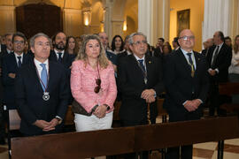 Asistentes a la misa de Lunes Santo. Iglesia de San Agustín. Abril de 2019