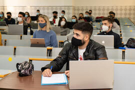 Aula de la Facultad de Derecho de la Universidad de Málaga. Campus de Teatinos. Octubre de 2020