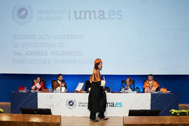 Investidura de Andrea Goldsmith como doctora "Honoris Causa" por la Escuela Técnica Superior de Ingeniería de Telecomunicación de la Universidad de Málaga. Paraninfo. Octubre de 2024
