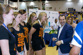 Entrega de medallas. Ceremonia de clausura del Campeonato Europeo Universitario de Balonmano. Ant...