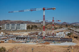 Obras de la nueva Facultad de Turismo. Campus de Teatinos. Febrero de 2022