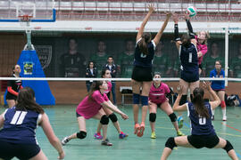 Partido femenino Universidad de Málaga - Universidad de A Coruña. Campeonato de España Universitario de Voleibol. Complejo Polideportivo Universitario. Abril de 2018