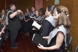 Coro Oficial de la Universidad de Málaga. Investidura como "Doctores Honoris Causa" de Antonio García Berrio y Pilar Palomo Vázquez por la Facultad de Filosofía y Letras de la Universidad de Málaga. Edificio del Rectorado. Junio de 2024