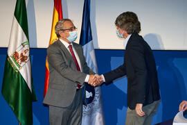 Toma de posesión de Carlos Jesús Pérez del Pulgar Mancebo como nuevo profesor titular del Área de Ingeniería de Sistemas y Automática de la Universidad de Málaga. Paraninfo. Diciembre de 2021