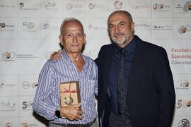 Vicente Cuenca y Eugenio Luque. Homenaje al personal jubilado de la Facultad de Ciencias Económicas y Empresariales. Campus de El Ejido. Septiembre de 2022
