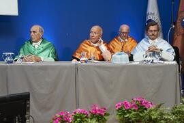 Investidura de Hermanfrid Schubart, Alejandro Portes y Luis Enrique de la Villa como Doctores "Honoris Causa" por la Universidad de Málaga. Paraninfo. Octubre de 2024