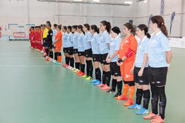 Jugadoras de China y Uruguay. Partido China contra Uruguay. 14º Campeonato del Mundo Universitario de Fútbol Sala 2014 (FUTSAL). Antequera. Julio de 2014