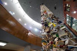 Biblioteca General con la instalación "Biblioteca de Babel XIII", de José Ignacio Díaz ...