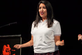 Lucía Sol. Ensayos para la Gala Inaugural de la XXIV edición de Fancine de la Universidad de Málaga. Teatro Cervantes. Noviembre de 2014