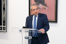 José Ángel Narváez. Presentación del cuadro de la rectora Adelaida de la Calle en la Galería de Rectores de la Universidad de Málaga. Edificio del Rectorado. Marzo de 2019