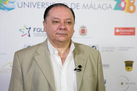 Manuel Ruiz Romero en photocall. Curso "Un siglo de la Asamblea de Ronda". Cursos de Ve...