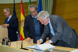 Toma de Posesión de Marcelo Luis Berthier Torres como nuevo catedrático del Departamento de Medicina y Dermatología de la Universidad de Málaga. Edificio del Rectorado. Febrero de 2018